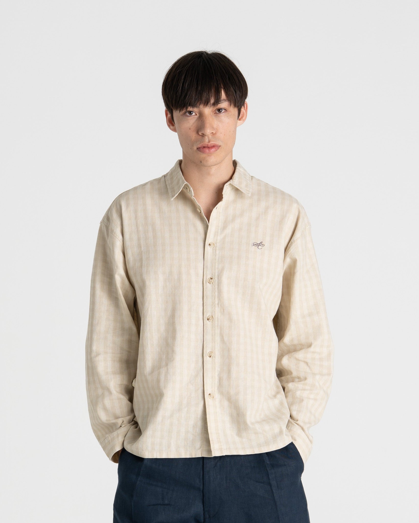 Checked Shirt Beige